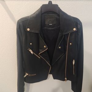 Blank NYC Faux Leather Jacket With Gold Plated Hardware Size Small